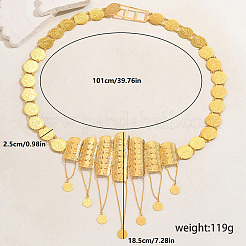 Luxurious Elegant Zinc Alloy & Brass Material Floral Tassel Coin Pendant Waist Chains for Women&nbsp;WN1140