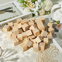彫刻用の未完成の木材DIY材料  バスウッドブロック  キューブ  アンティークホワイト  25x25x25mm&nbsp;WOOD-WH20012-007D