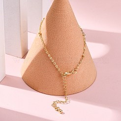 女性用真鍮アズキチェーンブレスレット  カドミウムフリー＆鉛フリー  901ステンレススチール留め具  18KGP本金メッキ  5-7/8インチ（15cm）&nbsp;BJEW-G735-20G