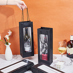Paper Wine Gift Tote Bags with Visible Window&nbsp;LS-ABAG-WH0039-50A