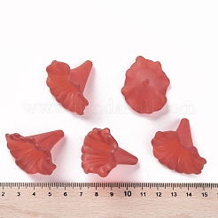 透明なアクリルビーズ  オランダカイウユリ  艶消し  ファイヤーブリック  40.5x33x35mm  穴：1.8mm&nbsp;X-BSF796-C12