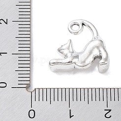 合金のチベット風チャーム  猫のチャーム  アンティークシルバー  15.5x15.5x5.5mm  穴：1.8mm  200個/ 500g&nbsp;PALLOY-H134-07AS