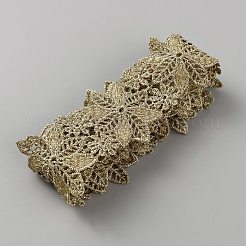 ポリエステルレーストリム  ガーメントアクセサリー  花  淡い茶色  1-3/4インチ（45mm）&nbsp;OCOR-WH0077-63