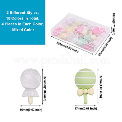 40pcs 10 colors Resin Cabochons Accessories&nbsp;CRES-BY0001-01