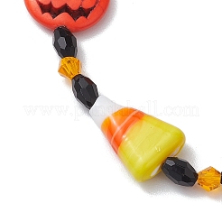 Halloween Dyed Synthetic Turquoise & Glass Beaded Stretch Bracelets&nbsp;BJEW-JB10602