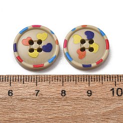 4-Hole Printed Opaque Resin Buttons&nbsp;RE-CBAB147-19