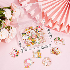 20Pcs 10 Style Rack Plating Alloy Enamel Pendants&nbsp;ENAM-SC0003-25