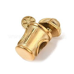 304ステンレススチールヨーロピアンビーズ  大穴ビーズ  傘付きのドリンク  18KGP本金メッキ  18.5x14.5x9.5mm  穴：5mm&nbsp;SA-CBA5CD0-10G