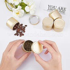 丸いアルミ缶  アルミジャー  化粧品の貯蔵容器  ろうそく  キャンディー  ねじ蓋付き  マットライトゴールド  4.5x3.9cm  容量：50ml（1.69fl.oz）  12個/箱&nbsp;CON-BC0006-53