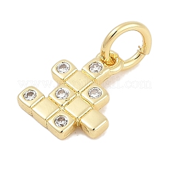 Brass Micro Pave Cubic Zirconia Pendants&nbsp;KK-Q028-38G