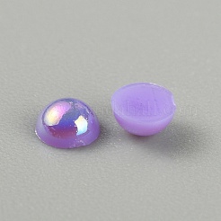オペークフラットバックレジンカボション  模造パール  ABカラー  半円  暗い蘭  8x4mm  2000個/袋&nbsp;RESI-TAC0010-71E-03