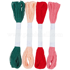 4かせ 4色 6層綿刺繍糸  クロスステッチの糸  ミックスカラー  1mm  約21.87ヤード（20m）/かせ  1 かせ/色&nbsp;EMBR-WH20001-003B