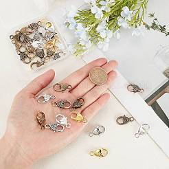 合金製カニカン  ミックスカラー  25.5~26.5x14~15x6~6.5mm  穴：4mm  32個/箱&nbsp;PALLOY-SC0003-01