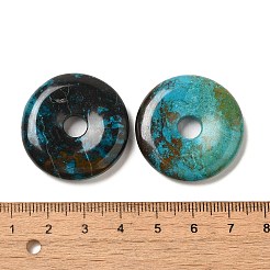 天然珪孔雀石ペンダント  ドーナツ/円盤チャーム  30~31x5.5~6.5mm  穴：6mm&nbsp;G-F639-04J