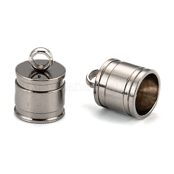 変色しにくい304ステンレススチールコードエンド  ステンレス鋼色  11x7mm  穴：3mm  内径：6mm&nbsp;STAS-E020-2