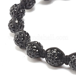Sparkling Ball Rhinestone Braided Bead Bracelet for Women&nbsp;BJEW-JB07703-05
