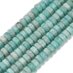 天然石アマゾナイトビーズ連売り  多面カット  六角  7x6.5x3.5mm  穴：1.2mm  約108個/連  14.88''（37.8センチメートル）&nbsp;G-G317-A32-3X6MM