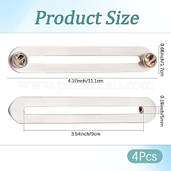 304ステンレススチールと真鍮のブローチ4個  オーバル  ステンレス鋼色  111mm&nbsp;JEWB-CP00001