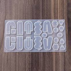DIYシリコンモールド  デコレーションメイキング  レジン型  UVレジン用  エポキシ樹脂ジュエリー作り  透明  200x110x5mm  穴：2mm  内径：11.5~44x13~29mm&nbsp;X1-SIMO-H020-01B