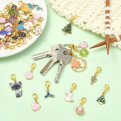 50Pcs Alloy Enamel Pendant Decorations&nbsp;HJEW-YW00386