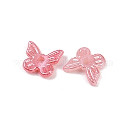パールABSプラスチック模造真珠ビーズ  蝶  ツートン  鮭色  10x11x3mm  穴：1.6mm  約3333個/500g&nbsp;KY-P021-04B-05