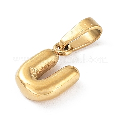 316lサージカルステンレススチールチャーム  レターチャーム  ゴールドカラー  U字  10x6.5x2.5mm  穴：2.5x4.5mm&nbsp;LS-STAS-G315-01G-U