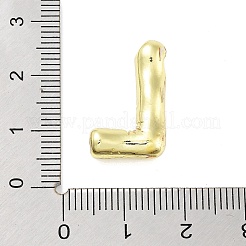 ラックメッキ真鍮チャーム  カドミウムフリー＆鉛フリー  長持ちメッキ  18KGP本金メッキ  文字l  21x13x5.5mm  穴：2.5x3mm&nbsp;KK-C055-01L-G