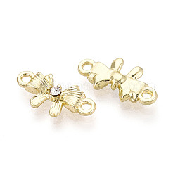 Alloy Crystal Rhinestone Bowknot Links Connector Charms&nbsp;PALLOY-T091-36G