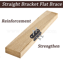 楕円形鉄角コード20個  家具接続ブラケット  80本ネジ付き  ブラック  55x18x1.5mm&nbsp;FIND-GF0009-46A