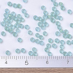MIYUKIラウンドロカイユビーズ  日本製シードビーズ  11/0  （rr1927)セミフロストミントライニングアクア  2x1.3mm  穴：0.8mm  約50000個/ポンド&nbsp;SEED-G007-RR1927