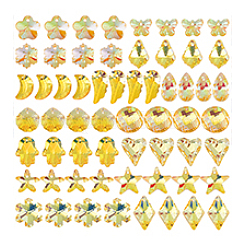 60Pcs 15 Colors UV Plating Glass Pendants&nbsp;GLAA-PH0003-89