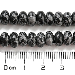 合成スノーフレーク黒曜石ビーズ連売り  ロンデル  8~8.5x5~5.5mm  穴：1.2mm  約76~77個/連  15.20''~15.47
