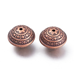 CCBプラスチックビーズ  フラットラウンド  赤銅鉱  28x21mm  穴：3mm&nbsp;CCB-F006-37R