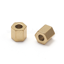 イオンプレーティング（IP）304ステンレススチールスペーサービーズ  六角  ゴールドカラー  4.5x4.5x4mm  穴：1.8mm&nbsp;X-STAS-D170-04A-G