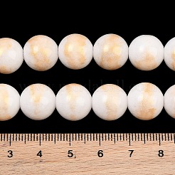 天然馬山翡翠のグラデーションビーズ連  金箔  染め  スムーズなラウンド  ホワイト  6~12mm  穴：1~1.4mm  約53個/連  17.32''（44センチメートル）&nbsp;GG-CBA2AE1-A01