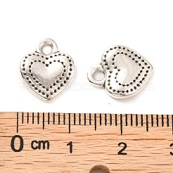 合金チャーム  鉛フリー及びカドミウムフリー  ハート  アンティークシルバー  13x11x2mm  穴：2mm&nbsp;EA9125Y