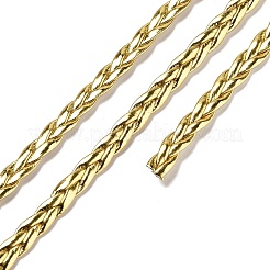 3 プライ pu レザー編組コード  フラット  ゴールド  5x1.5mm  約107.17ヤード（98m）/バンドル&nbsp;OCOR-Q059-01P
