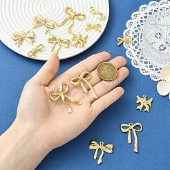 14個 7スタイルラックメッキ真鍮ペンダント  長持ちメッキ  蝶結び  18KGP本金メッキ  9.5~40x7~31x2~4mm  穴：0.7~2.4mm  2個/スタイル&nbsp;KK-TA0002-89