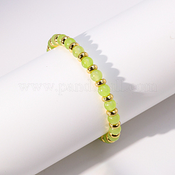 女性用天然宝石ラウンドビーズストレッチブレスレット  内径：2-3/8インチ（6cm）〜2-3/4インチ（7cm）&nbsp;BS6370