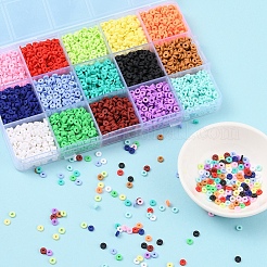 15 Colors Handmade Polymer Clay Beads&nbsp;CLAY-YW0001-48