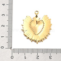 イオンプレーティング（IP）304ステンレスペンダント  ハート  14KGP本金メッキ  29x25x3mm  穴：2mm&nbsp;STAS-P379-18B-G