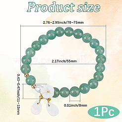 1Pc Natural Green Aventurine & Glass Pearl & Freshwater Shell Beads Charm Bracelets&nbsp;BJEW-BM0001-04