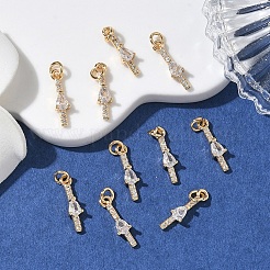 SHEGRACE Brass Micro Pave Cubic Zirconia Pendants&nbsp;XGRQ3D809-512G
