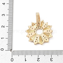 真鍮製マイクロパヴェキュービックジルコニアペンダント  花のチャーム  ゴールドカラー  透明  20x21.5x3mm  穴：7x2.5mm&nbsp;KK-F939-02D-G