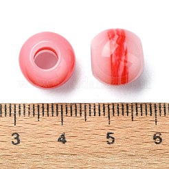 レジンヨーロピアンビーズ  大穴丸いビーズ  天然石風  レッド  11x12x12mm  穴：5mm&nbsp;RESI-U008-05D