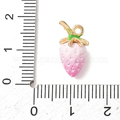 合金エナメルチャーム  フルーツのチャーム  ゴールドカラー  イチゴのチャーム  15x8.5mm  穴：1.4mm&nbsp;AL-CBA24A7-01G-04B