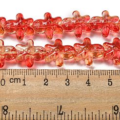 ガラスビーズ連売り  ジンジャーブレッドマンの形  レッドオレンジ  14.5~15x14x6.5~7mm  穴：0.9mm  約51個/連  26.77''（68センチメートル）&nbsp;GLAA-B018-03D