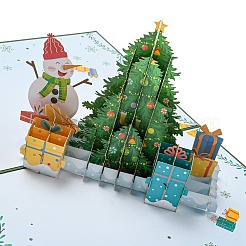 3D ポップアップ紙グリーティング カード  長方形の封筒付き  クリスマスの日の招待状  クリスマスツリー  300x200x105mm&nbsp;AJEW-P124-G04