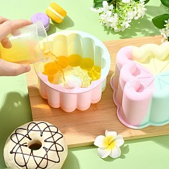 2個 2スタイル 正方形 円形 ケーキベーキングシリコン型  カラフル  12.3~12.6x12.3~12.6x7.1~7.2cm&nbsp;ST-CJ0043-083
