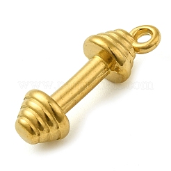 イオンプレーティング（IP）304ステンレスペンダント  バーベルチャーム  18KGP本金メッキ  23x8x7.5mm  穴：2mm&nbsp;STAS-M070-18G
